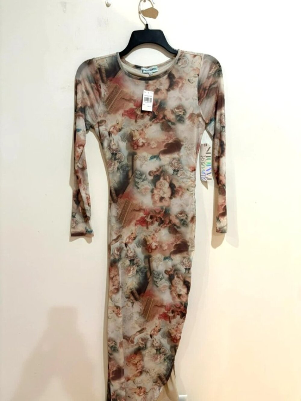 Almost Famous Women's Maxi Dress Tan Medium NWT Sleeveless Boho Casual